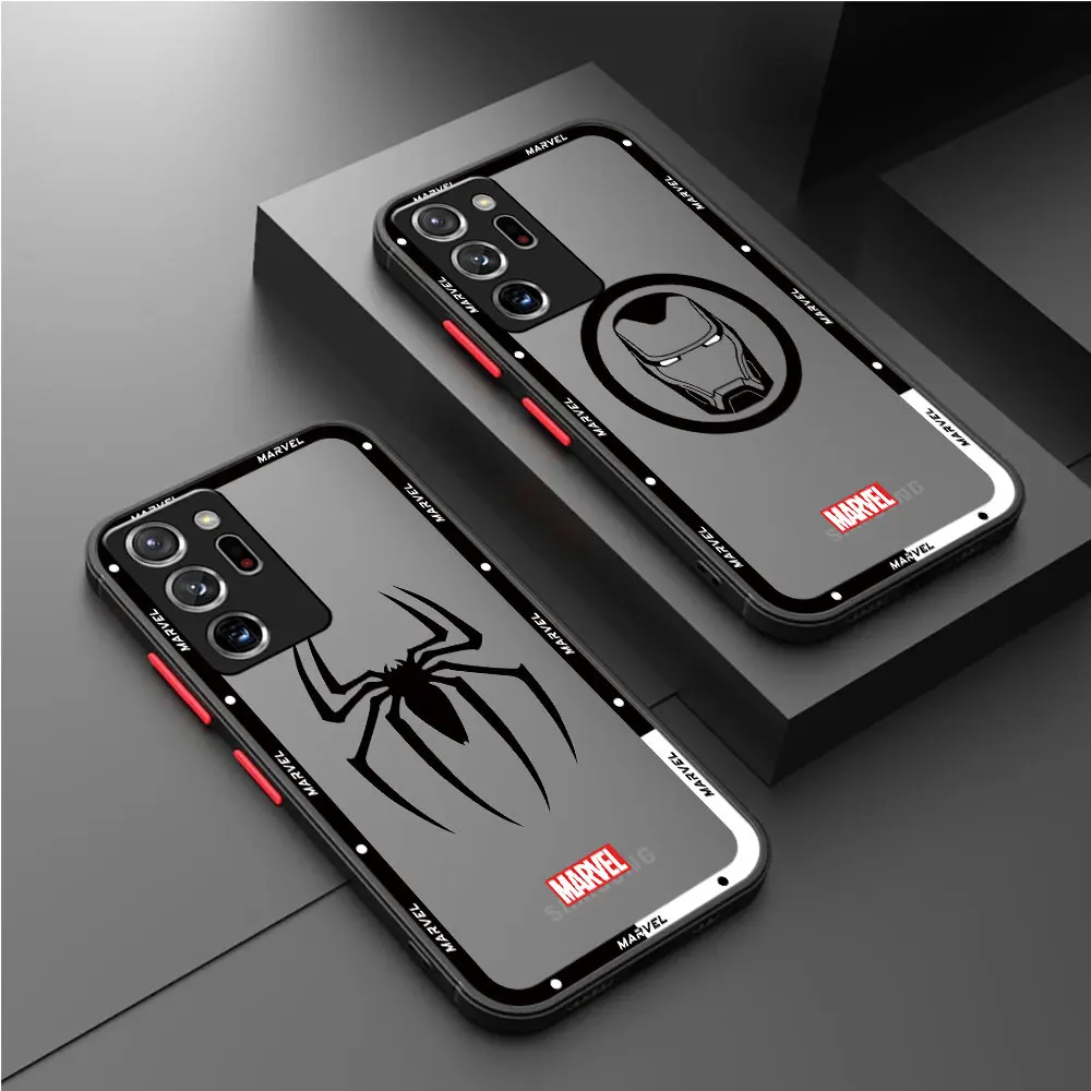 Marvel Hero Logo Phone Case for Samsung Galaxy S22 S24 Ultra S23 S21 Note 20 Ultra Note 10 Plus 8 9 Matte Cover Shockproof